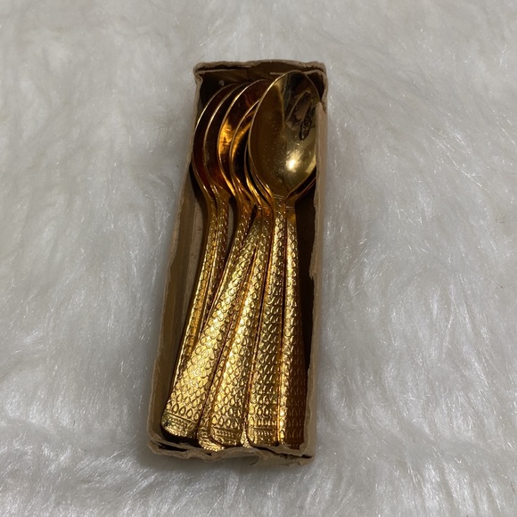 Adcraft Demitasse 10pc Gold Plated Mini Spoons - Picture 2 of 9